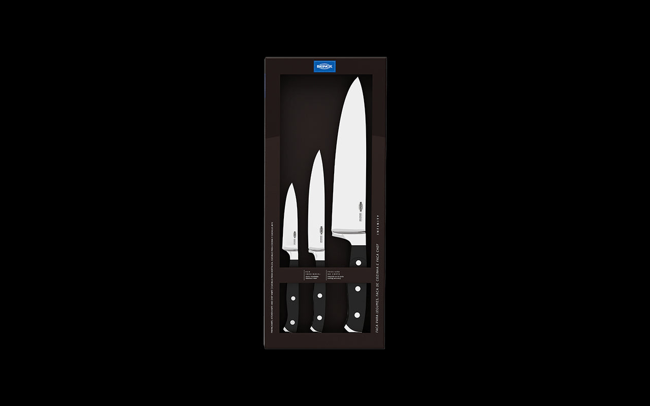 Conjunto de Facas Brinox Infinity 3 peças
