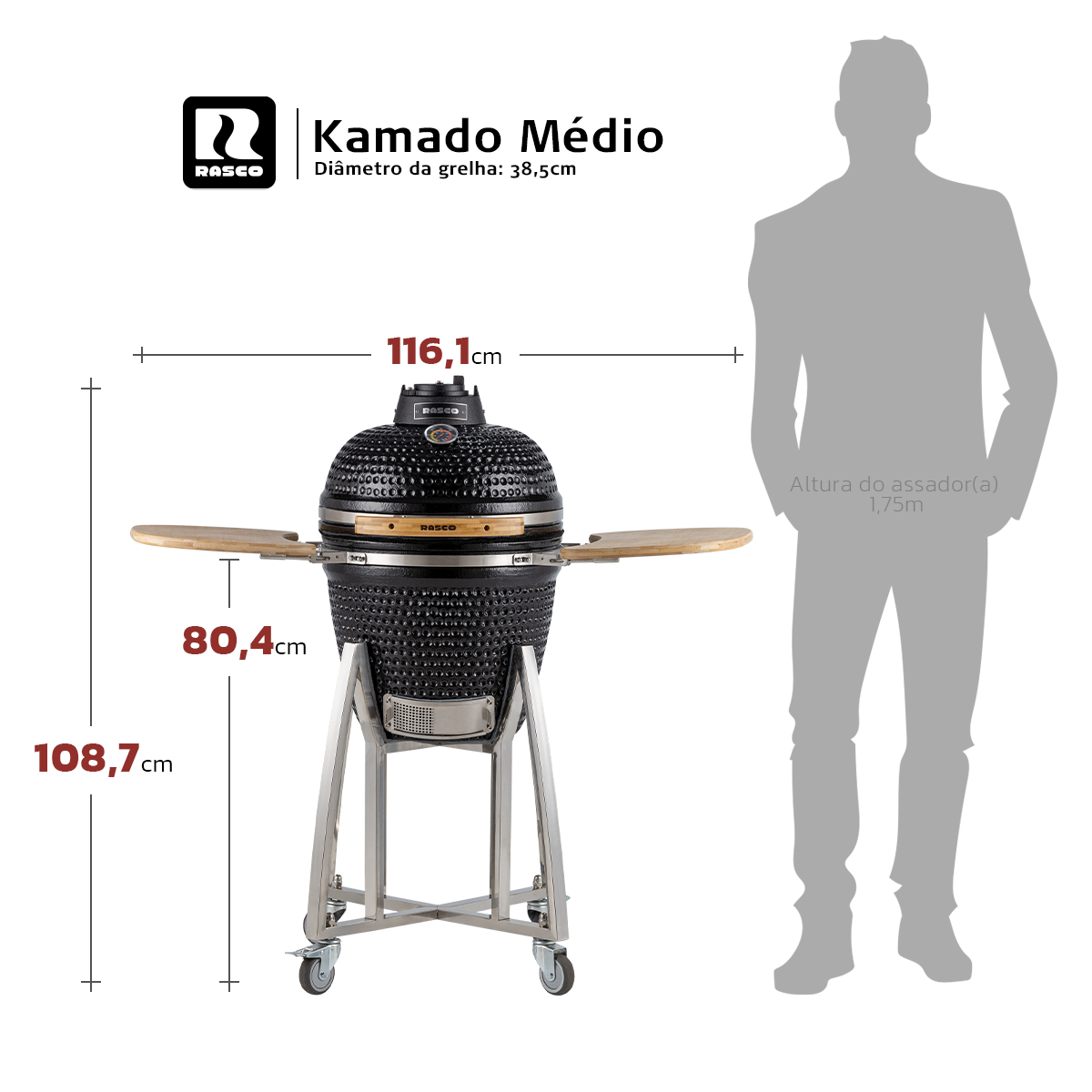 Churrasqueira Kamado Médio da Rasco
